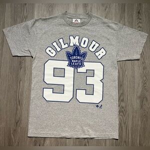 Vtg. Y2K Doug Gilmour Toronto Maple Leafs hockey graphic logo 93 T-shirt medium